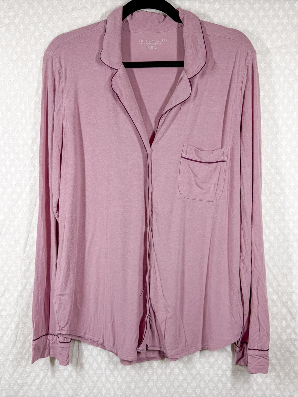 Victoriaโs Secret Dusty Pink Long Sleeve Button Modal Blend Pajama Set